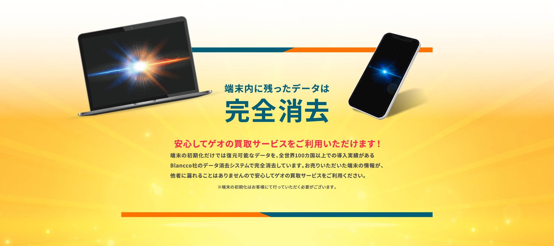 端末内に残ったデータは完全消去